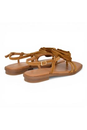 Infradito donna Noa Harmon in camoscio colore cuoio. NOA HARMON | 10257-CUOIO